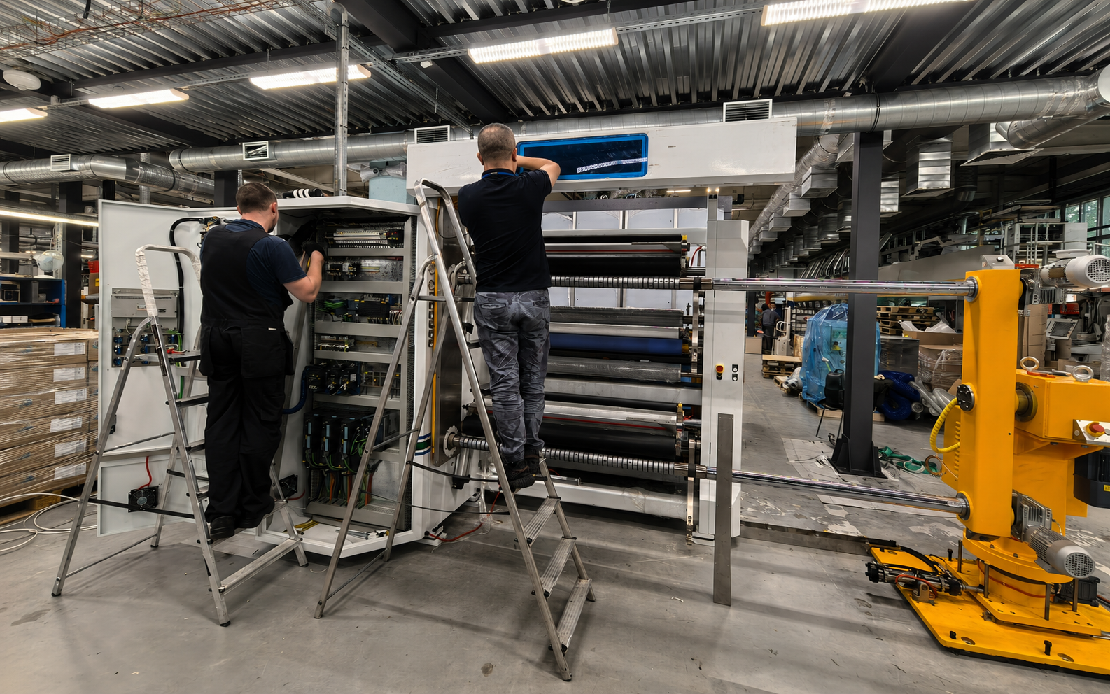 JUYOU slitter rewinder machine assembly workshop