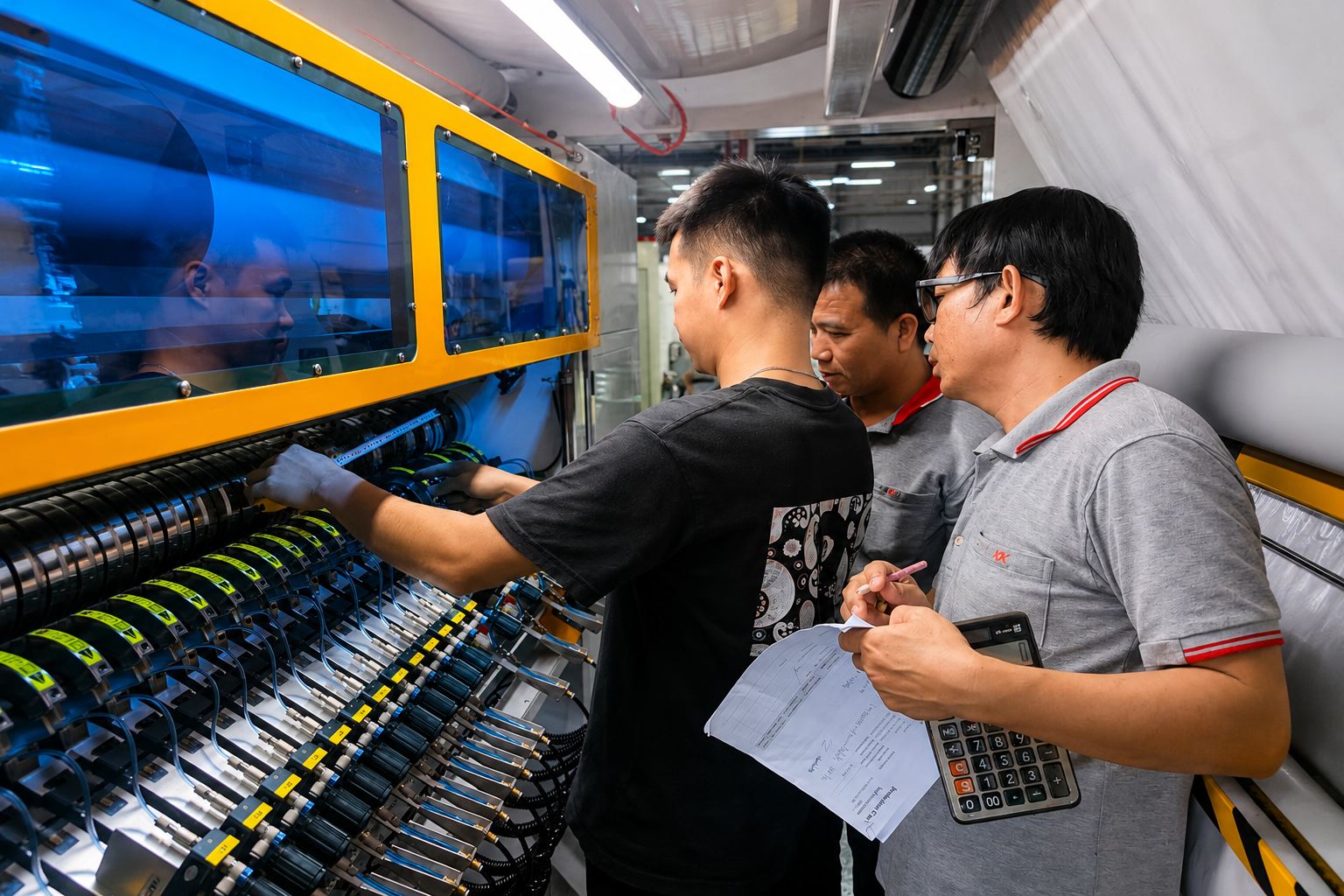 JUYOU engineer checking the SF-850 during the six-day installation and commissioning process